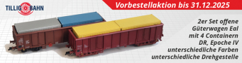[Soupravy] &rarr;&nbsp;[N�kladn�]&nbsp;&rarr;&nbsp;502527: set dvou vysokost�nn�ch n�kladn�ch voz� s �ty�mi kontejnery 20&prime;